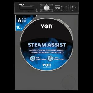 Von VALW-10FVK Front Load Washing Machine Silver - 10KG